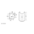 Zuhanykabin, Wellis Scorpio 90x90x190 íves  WC00325